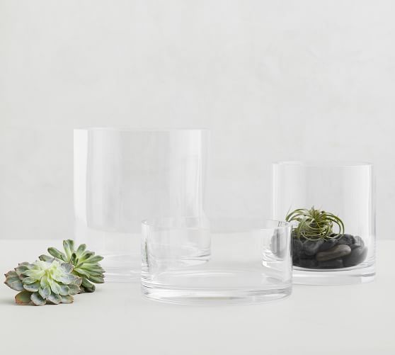 Aegean Clear Glass Short Vase | Pottery Barn (US)