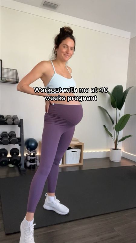 40 weeks pregnant workout fit 👏🏼 maternity leggings are a medium! Perfect amount of stretch and support. prenatal fitness clothes pregnancy workout gear

#LTKbump #LTKfitness #LTKbaby