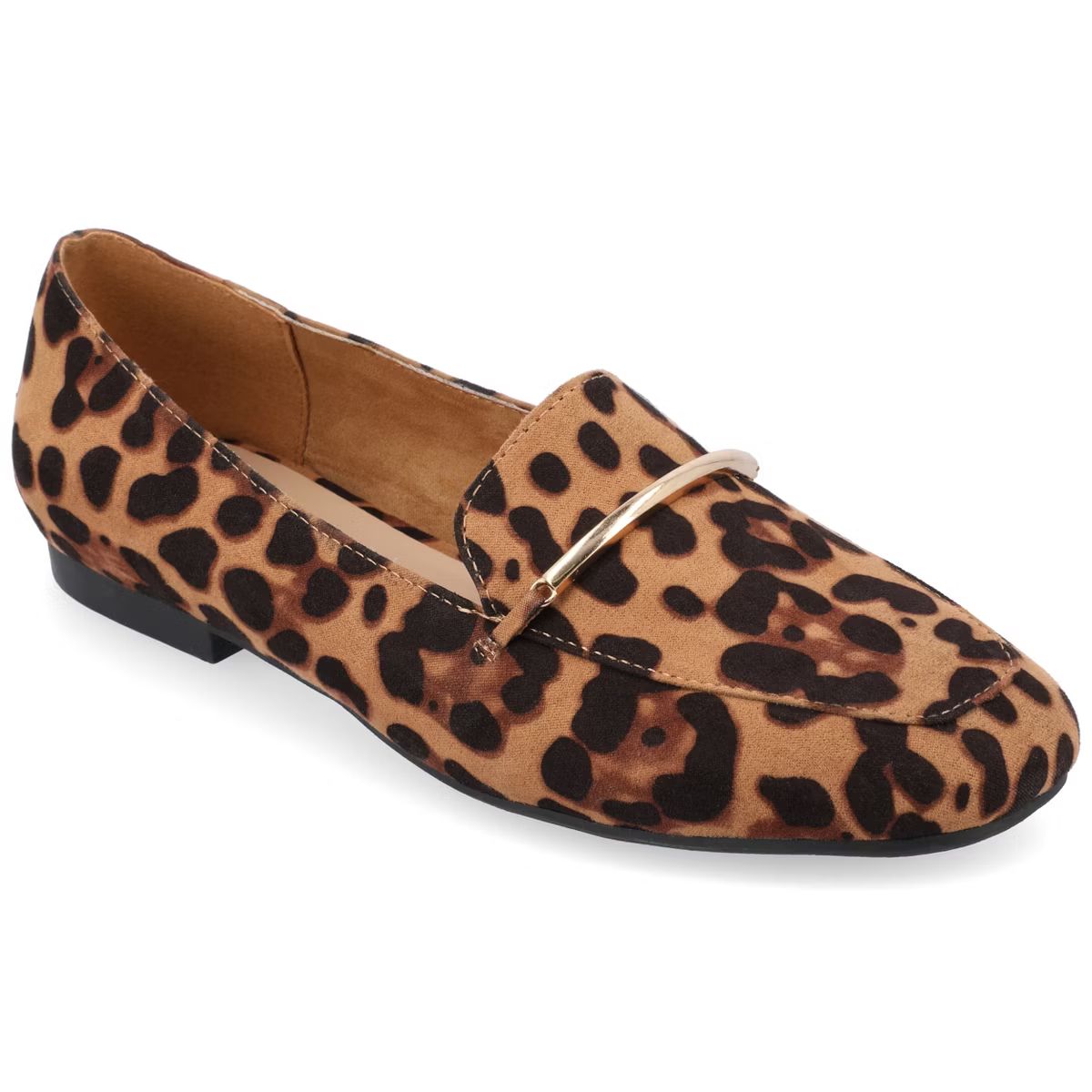 Journee Collection Womens Wrenn Tru Comfort Foam Slip On Square Toe Loafer Flats Leopard 6 | Target