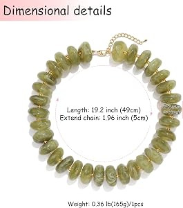 Colorful Chunky Beaded Necklace for Women,Large Acrylic Bead Choker Statement Necklace Cute Trend... | Amazon (US)
