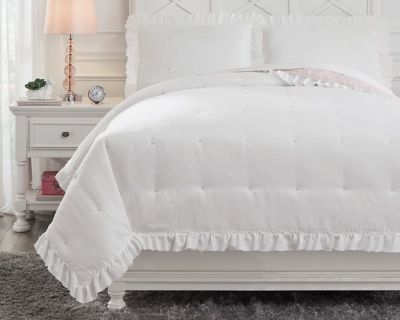 Jenalyn Full Comforter Set, White/Light Pink | Ashley Homestore