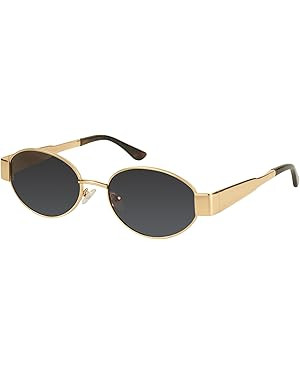 mosanana Retro Designer Oval Metal Sunglasses for Women Trendy Style MS52364 | Amazon (US)