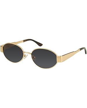 mosanana Retro Designer Oval Metal Sunglasses for Women Trendy Style MS52364 | Amazon (US)