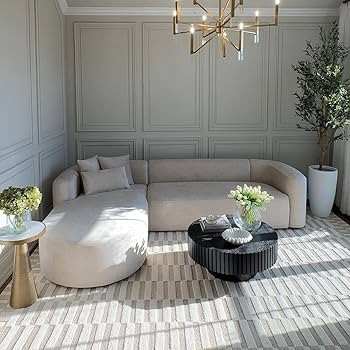 Acanva Luxury Modern Tight Curved Back Velvet Sofa, Minimalist Style Comfy Couch for Living Room ... | Amazon (US)