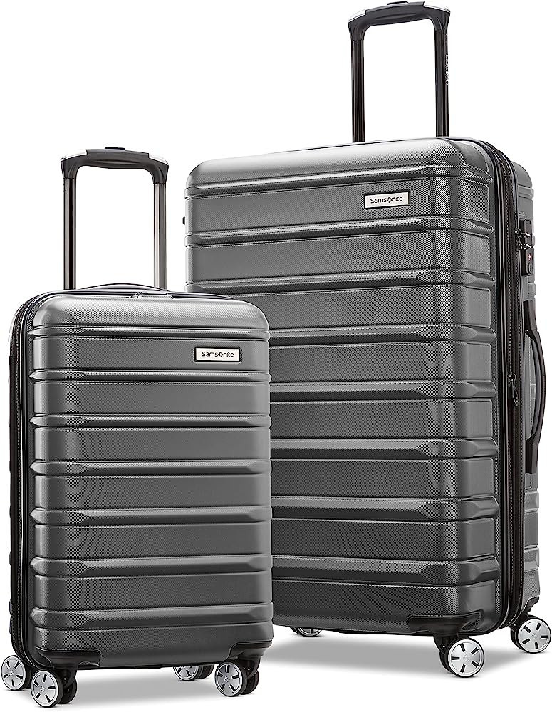 Samsonite Omni 2 Hardside Expandable Luggage with Spinners | Solid Charcoal | 2PC SET (Carry-on/M... | Amazon (US)