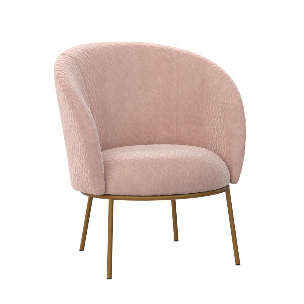 Tia Velvet Accent Chair Pink/Gold - CosmoLiving by Cosmopolitan | Target