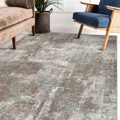 8' X 10' Brown Abstract Power Loom Area Rug | Wayfair North America