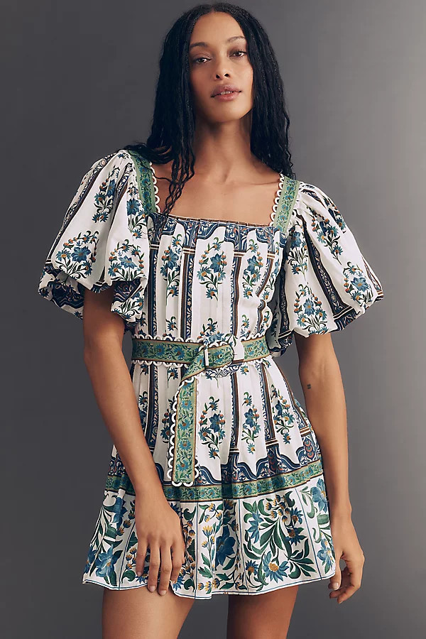 Manoela Puff-Sleeve Mini Dress | Anthropologie (US)