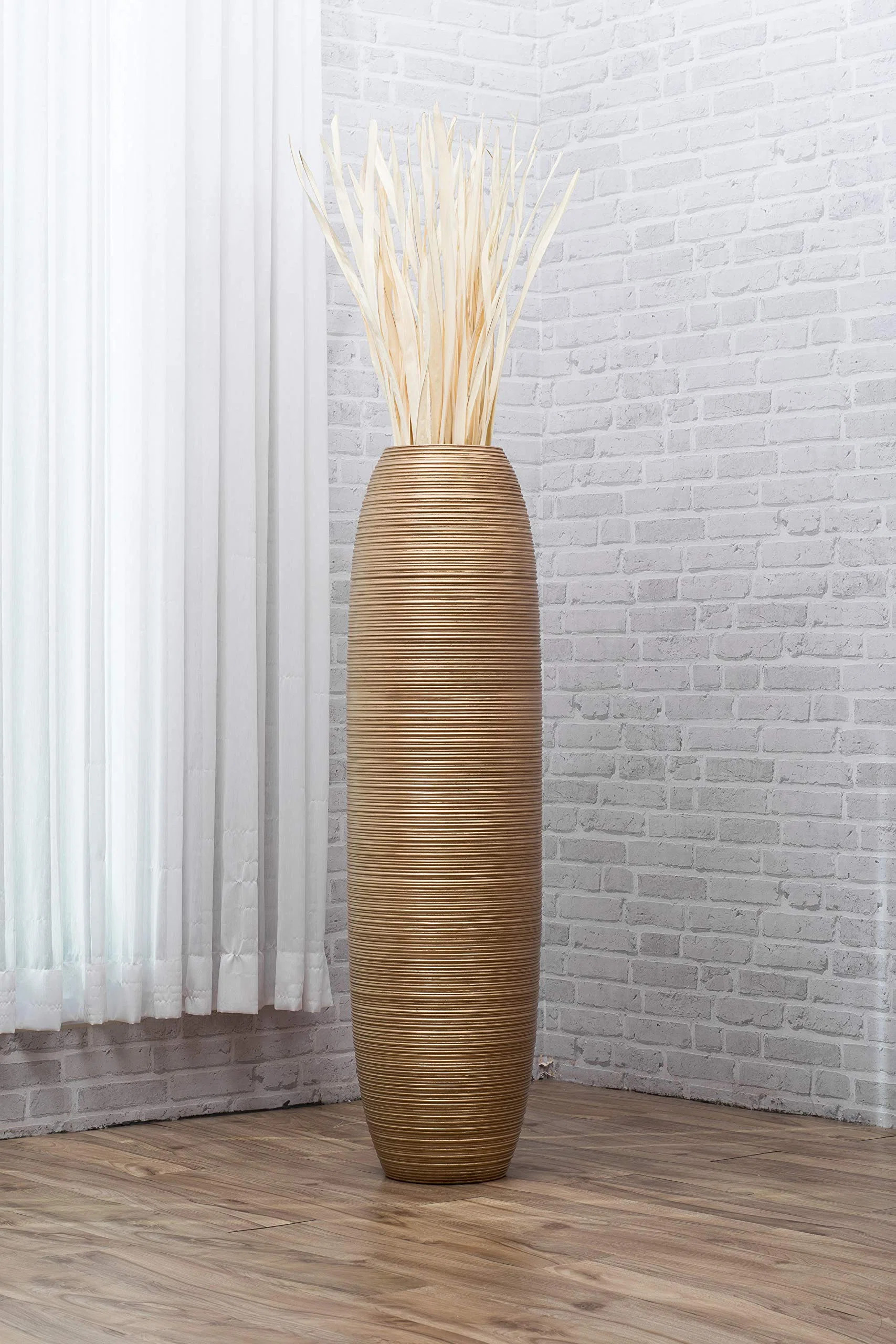 Everly Quinn Large Floor Vase – Handmade Flower Holder Made Of Wood, Sophisticated Vessel For D... | Wayfair North America