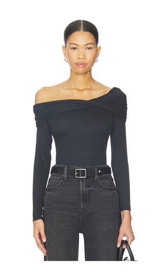 Lyra Off Shoulder Top in Noir | Revolve Clothing (Global)