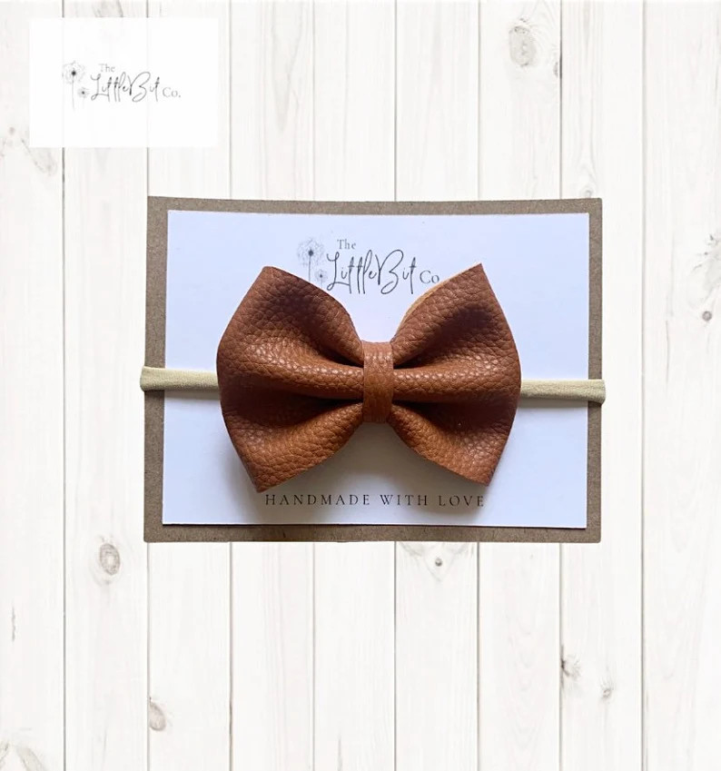 Baby Leather Headband/Clip leather bow preemie bow | Etsy | Etsy (US)