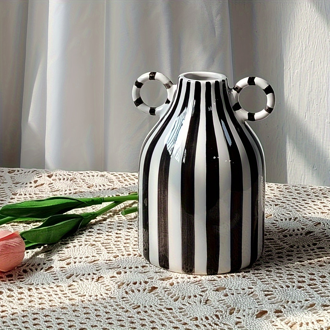 ceramic vase stripes creative   double handled - Temu United Kingdom | Temu Affiliate Program