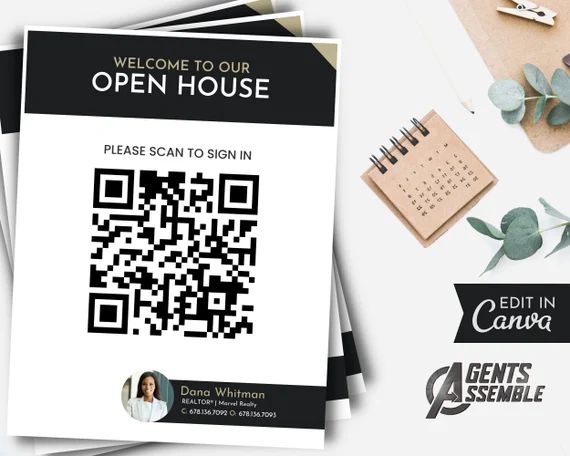 Open House Sign in Sheet W/ QR Code Realtor Open House Real - Etsy | Etsy (US)