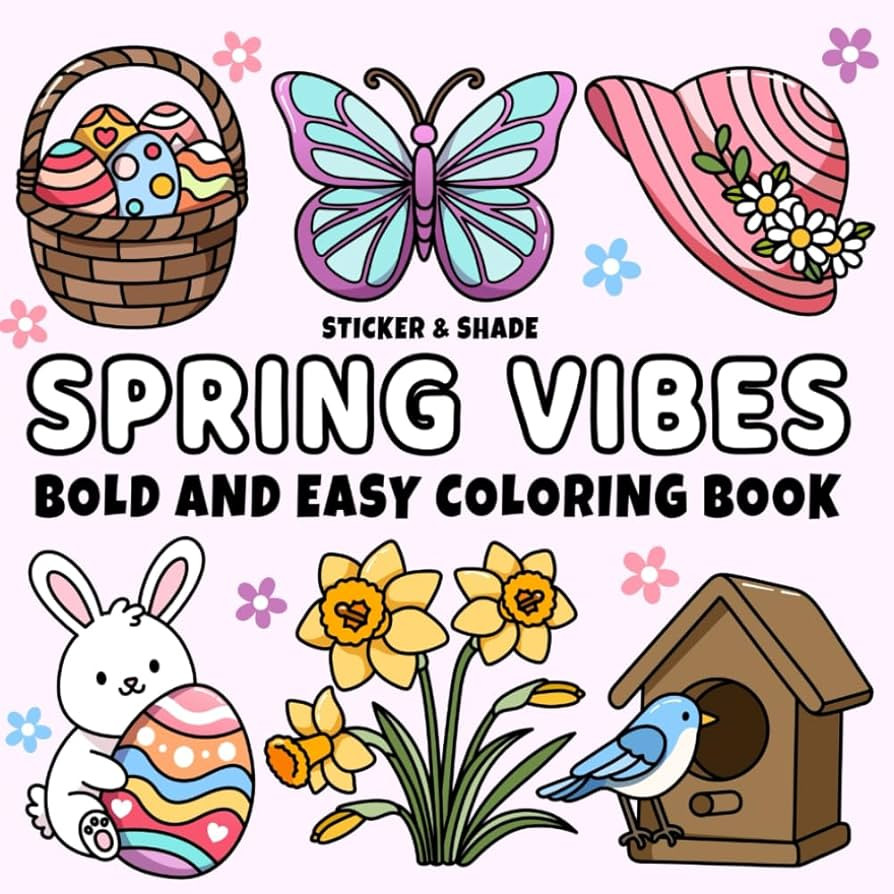 Spring Vibes: Bold and Easy Coloring Book for Kids, Teens, & Adults featuring Spring & Easter Des... | Amazon (US)