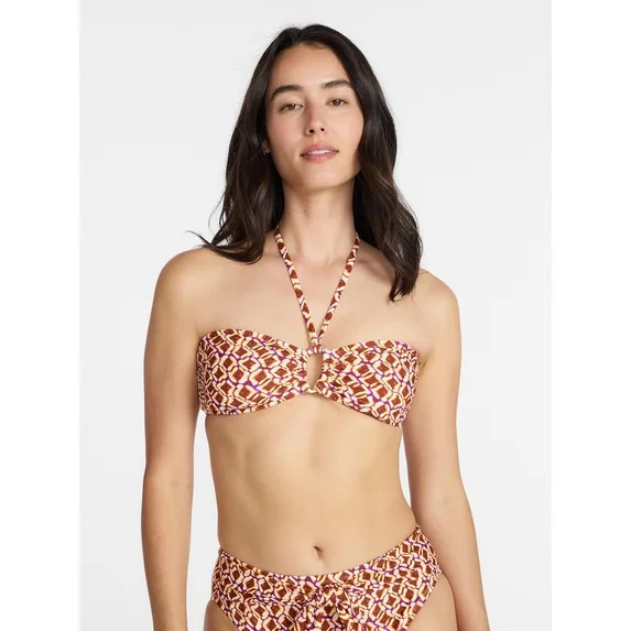 Time and Tru Women's and Women's Plus O Ring Bandeau Bikini Top, Sizes XS-3X | Walmart (US)