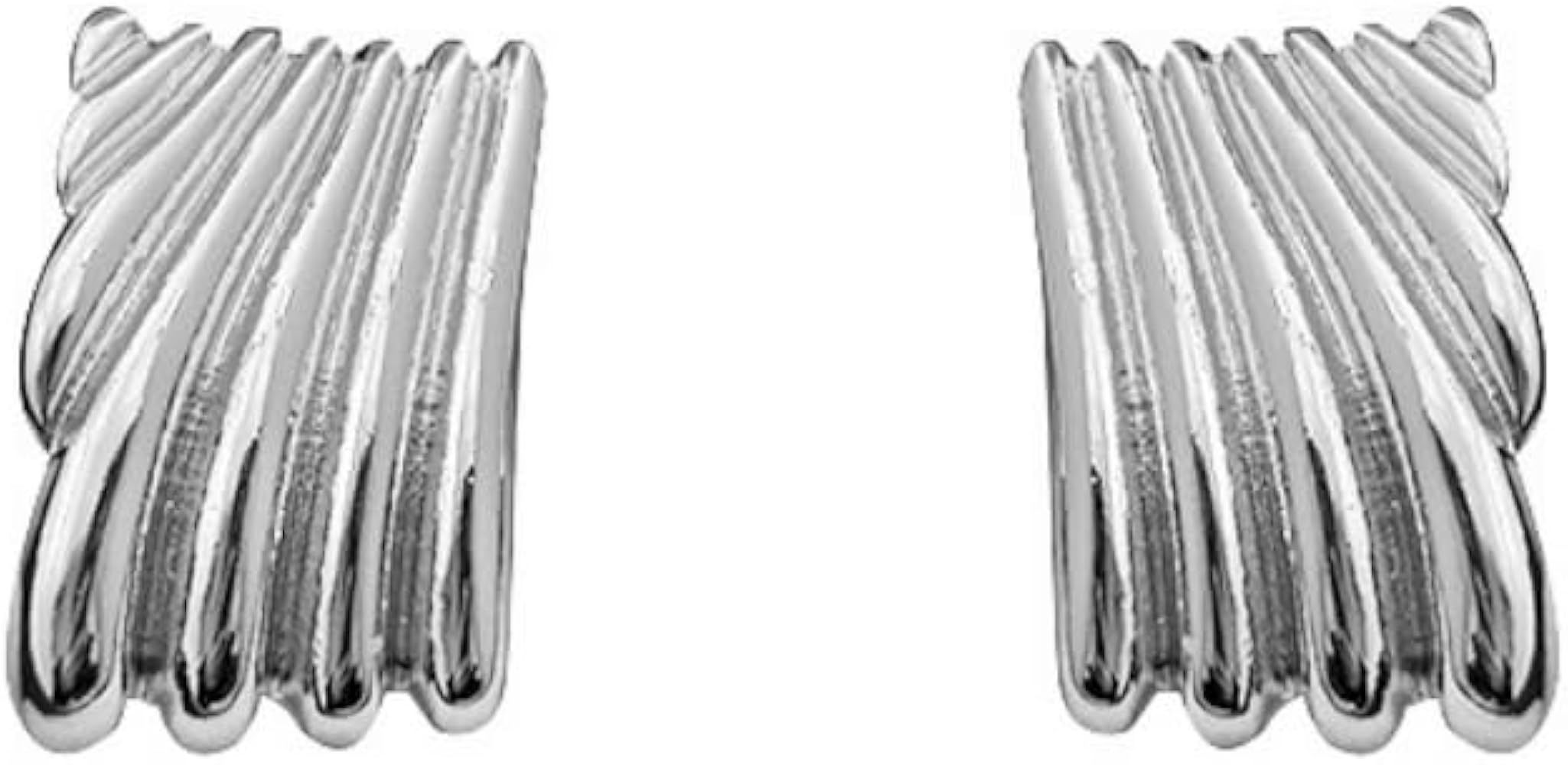 Geometric Rectangle Striped Stud Earrings Minimalist Chunky Square Statement Earrings for Women T... | Amazon (US)