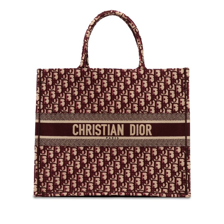 Pre-Owned Authenticated Dior Large Oblique Book Tote Canvas Fabric Red Tote Bag Unisex | Walmart (US)