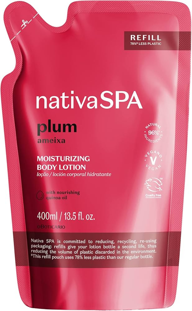 Nativa SPA by O Boticário, Plum Moisturizing Body Lotion Refill Pack, Fragranced Moisturizer Enr... | Amazon (US)
