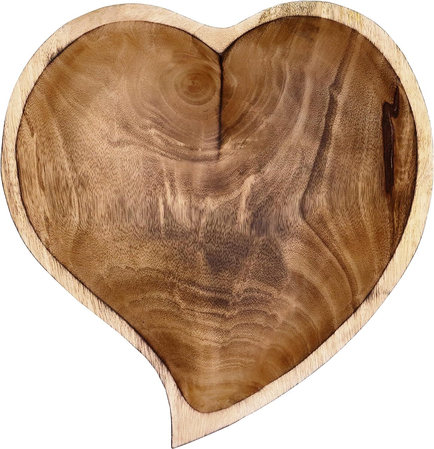WitnyStore 10" Heart Curved Shaped Bowl - Functional and Collectible Bowl - Handcrafted Wooden Bo... | Amazon (US)