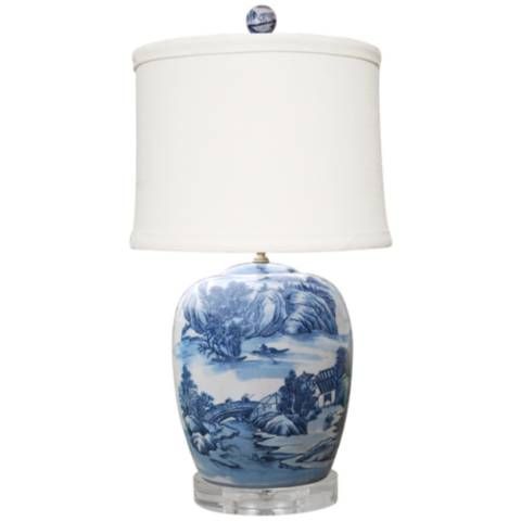 Montoya Blue and White Porcelain Table Lamp - #32X16 | Lamps Plus | Lamps Plus