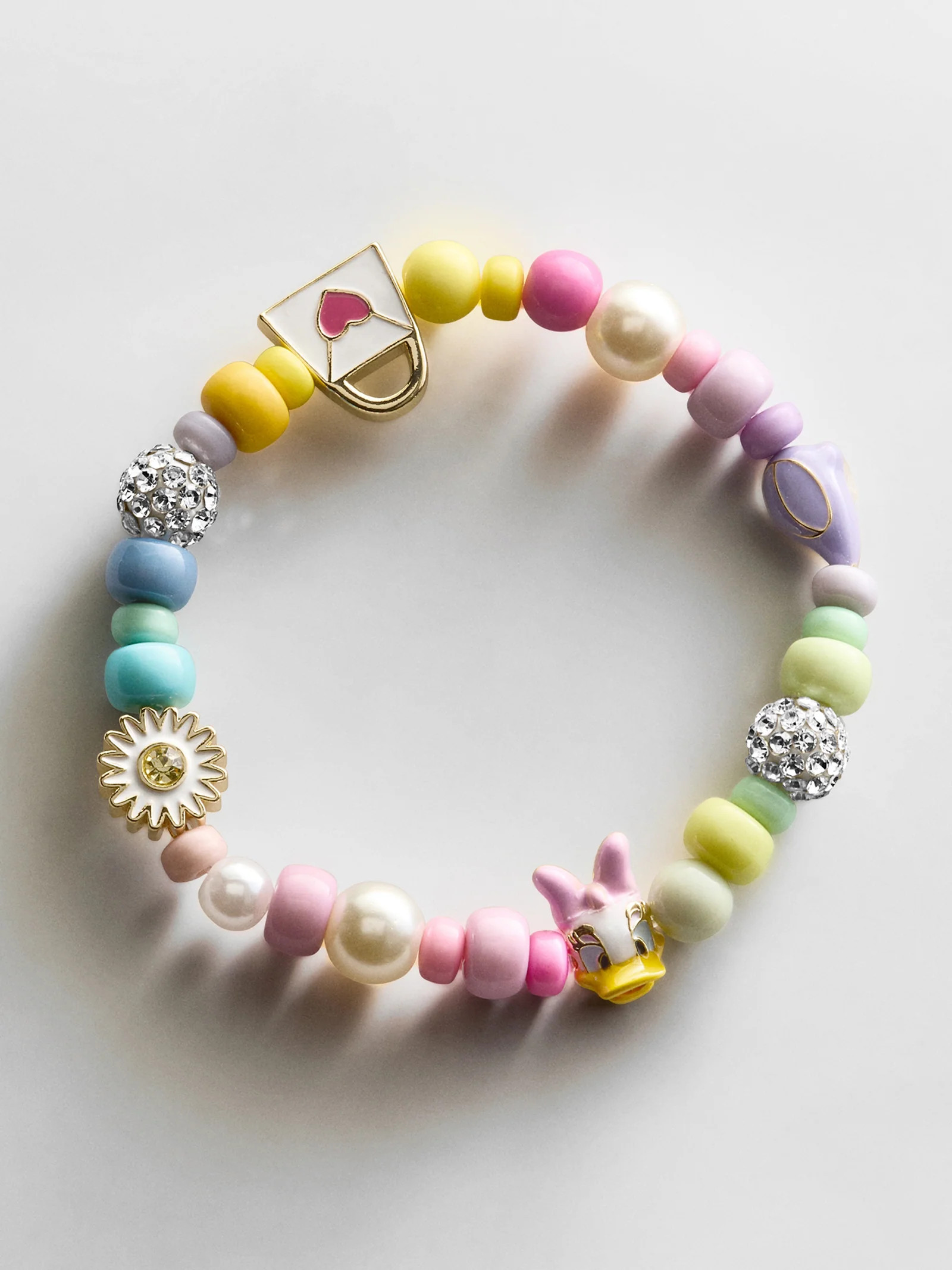 Disney Daisy Duck Beaded Multicolored Charm Bracelet - Daisy Duck | BaubleBar