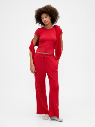 Waffle-Knit Wide-Leg PJ Pants | Gap Factory