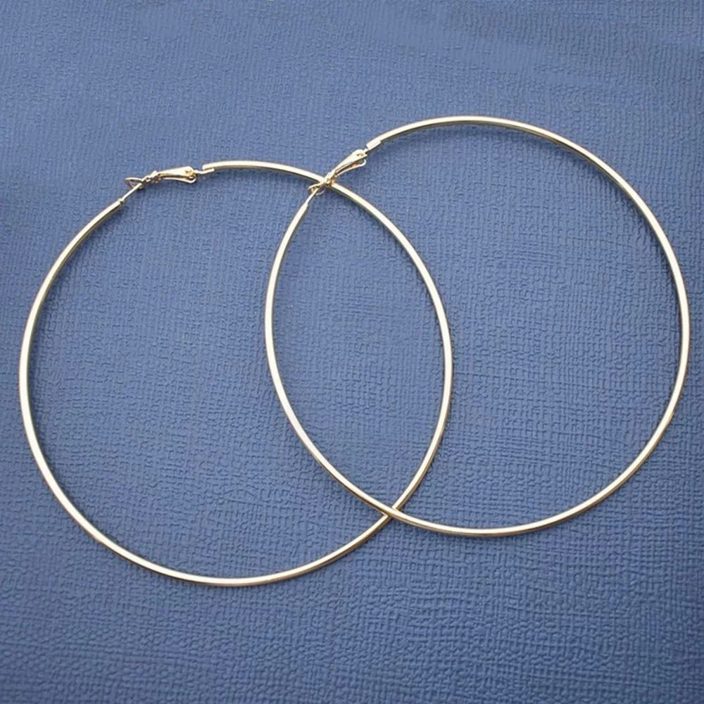 Willstar Large Metal Thin Hoops Earrings Silver or Gold 10 cm/9 cm | Walmart (US)