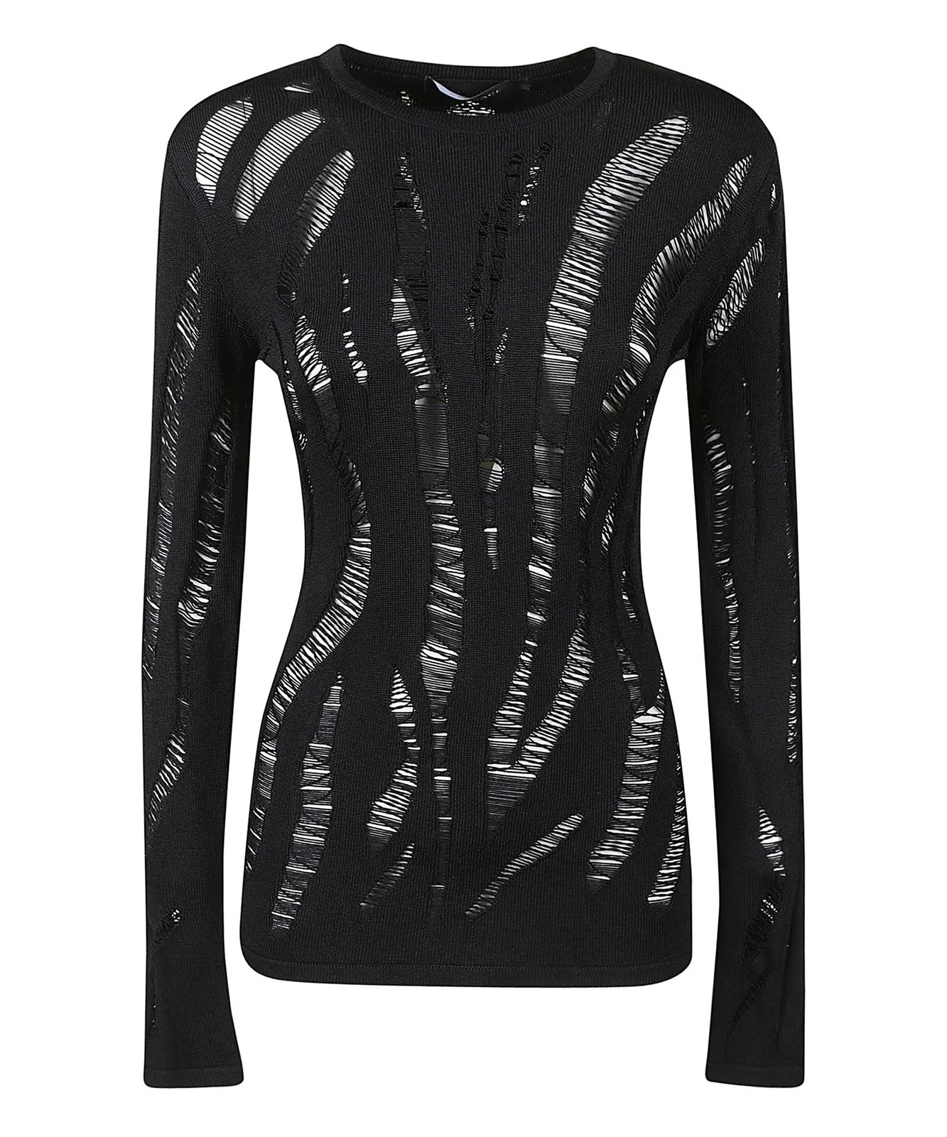 Versace Openwork Long-Sleeved Crewneck Sweater | Cettire Global