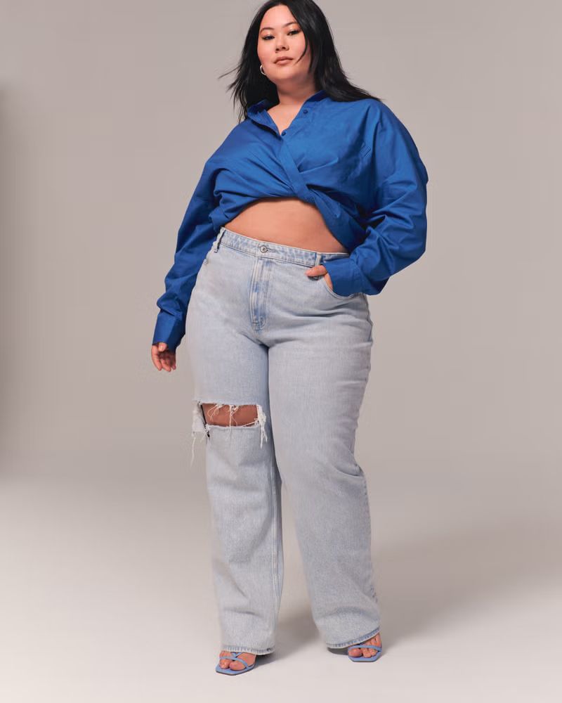 Women's Curve Love High Rise 90s Relaxed Jean | Women's Bottoms | Abercrombie.com | Abercrombie & Fitch (US)