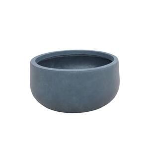 KANTE Small 8 in. Tall Charcoal Lightweight Concrete Round Outdoor Bowl Planter RC0051B-C60121 - ... | The Home Depot