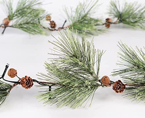 PROWREATH Christmas Smokey Pine Garland, 6ft Natural Rustic Garland with Lights & Rusty Bells, Ideal | Amazon (US)