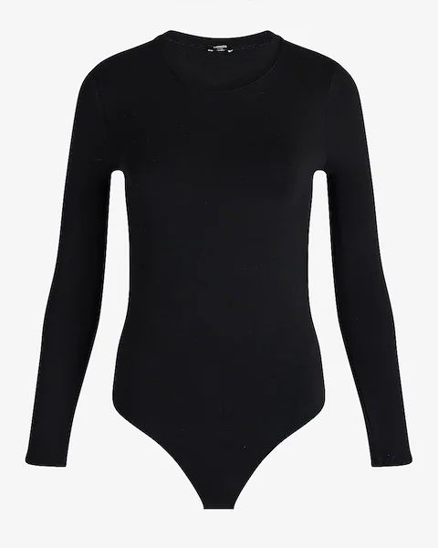 Supersoft Fitted Crew Neck Long Sleeve Bodysuit | Express