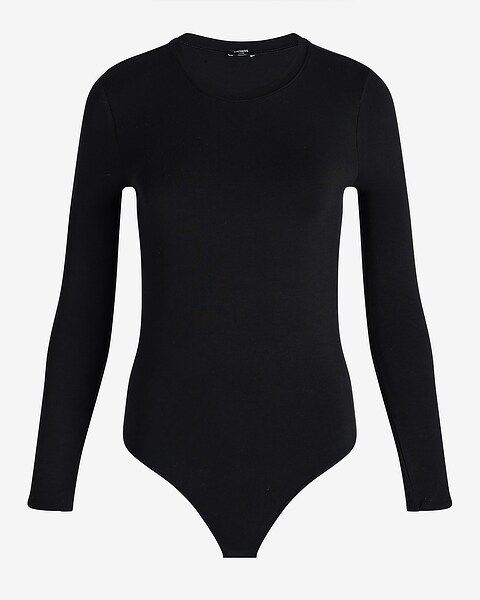Supersoft Fitted Crew Neck Long Sleeve Bodysuit | Express