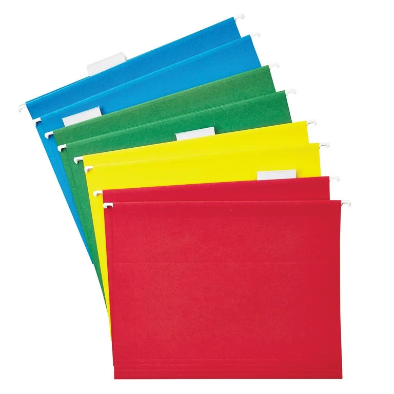 Pen + Gear Assorted Hanging File Folder, Letter Size, Assorted Colors, 25/BX | Walmart (US)