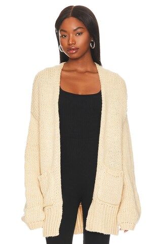 Indah Cayenne Oversized Cardigan in Buff from Revolve.com | Revolve Clothing (Global)