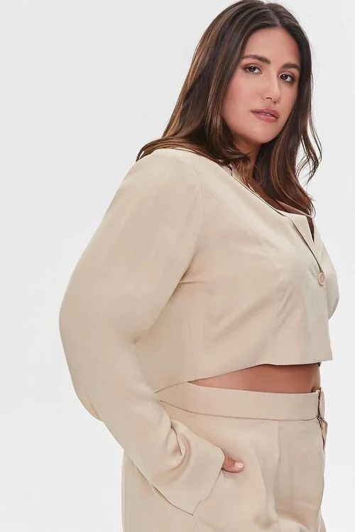 Plus Size Cropped Blazer | Forever 21 | Forever 21 (US)