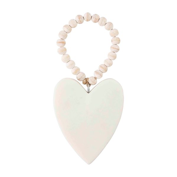Heart white marble ornament | Mud Pie (US)
