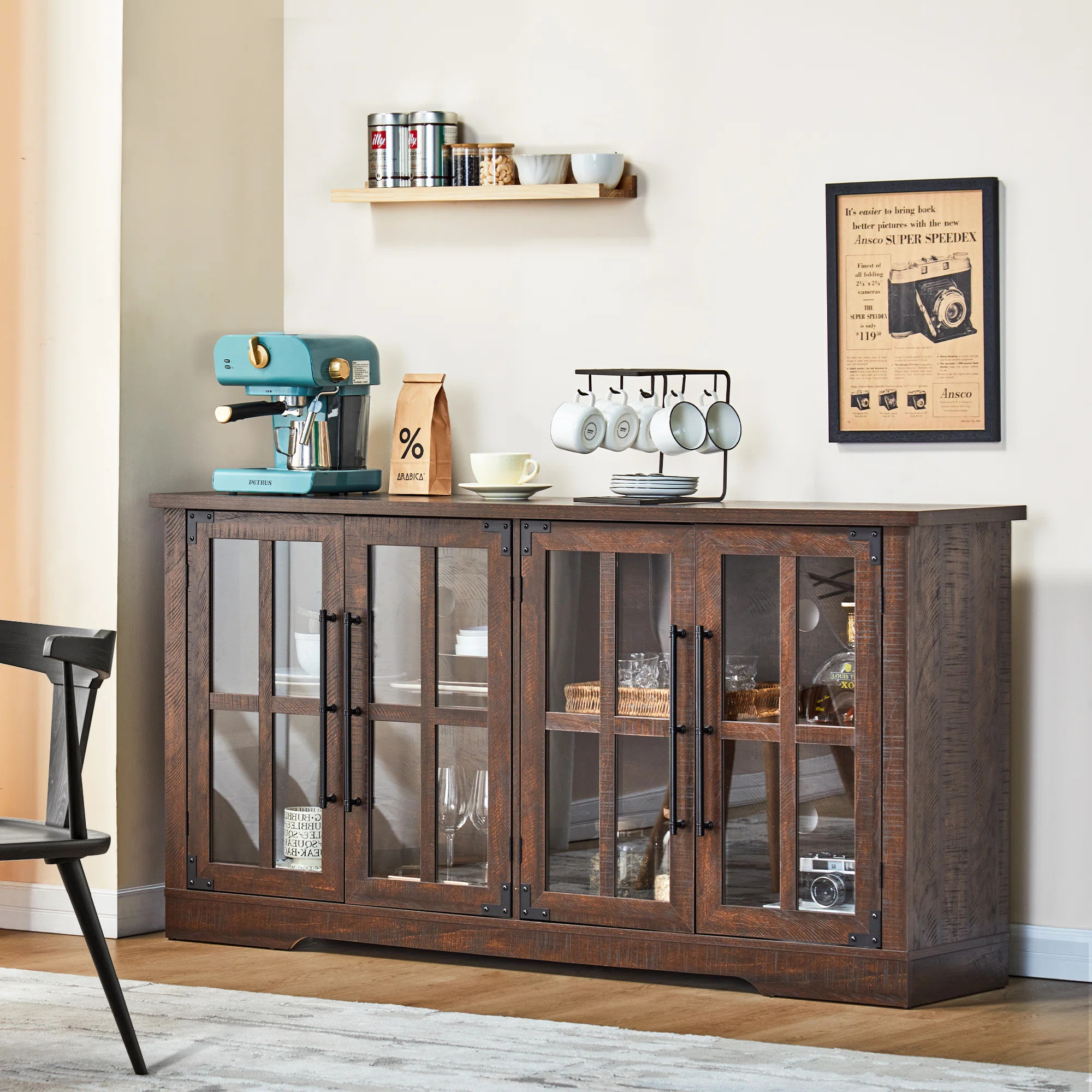 Lark Manor™ Pfarr 63" Wide Sideboard with glass doors & Reviews | Wayfair | Wayfair North America