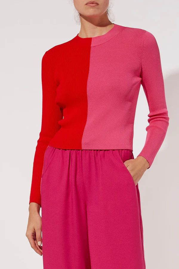 The Colette Top Orchid and Crimson | Solid & Striped