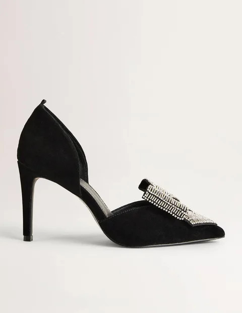 Embellished Heeled Court - Black Velvet | Boden (US)