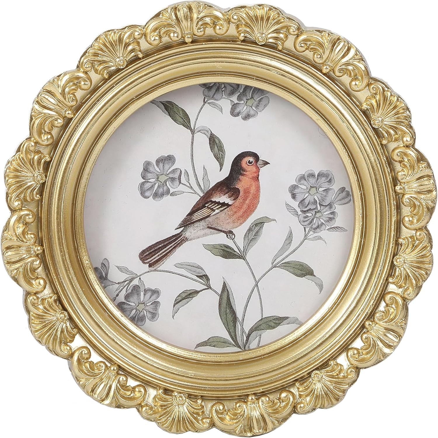 LIHOLO Wallet Size Picture Frames 3x3 Gold Vintage Picture Frames Round Picture Frames Ornate Fra... | Amazon (US)