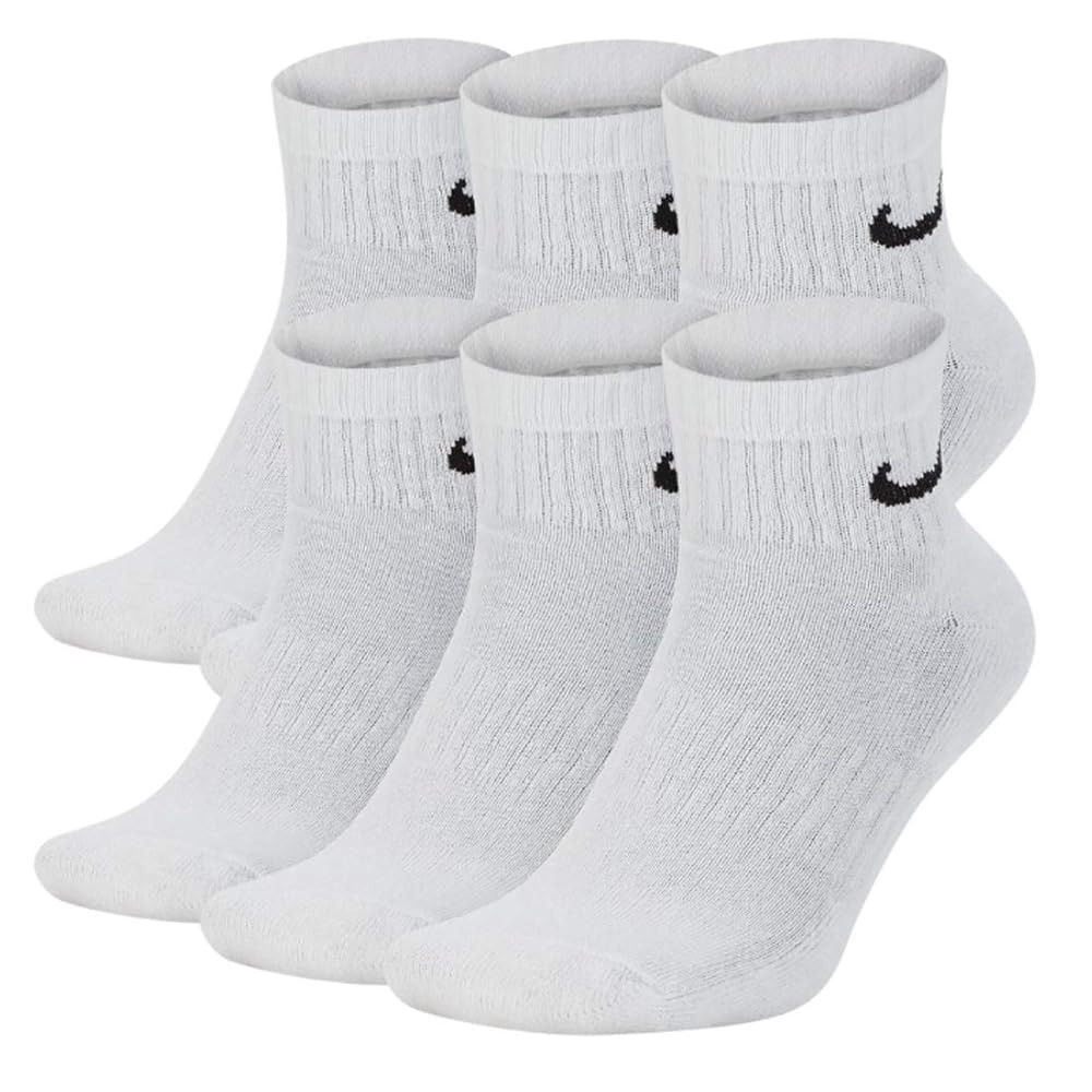 NIKE Everyday Performance Training Socks (6-Pair) (M (Men's 6-8 / Women's 6-10), Ankle(Quarter) W... | Amazon (US)