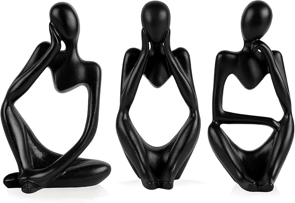 Trycooling The Thinker Statue Abstract Sculpture Resin Statues for Home Decor Modern Home Office ... | Amazon (US)