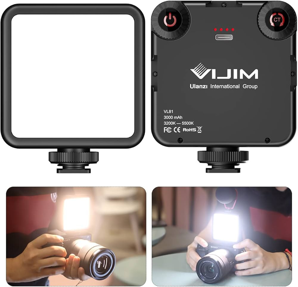 VL-81 LED Video Light w Softbox, Portable Light for Photography Cold Shoe On-Camera Video Lights ... | Amazon (US)