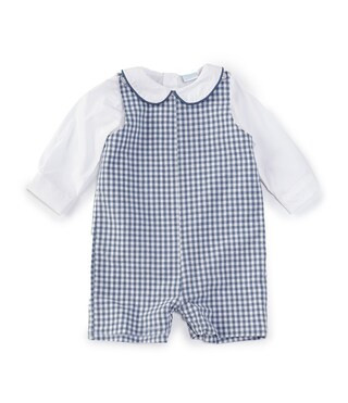 Edgehill Collection Baby Boys 3-24 Months Peter Pan Long Sleeve Gingham Jon Jon | Dillard's | Dillard's