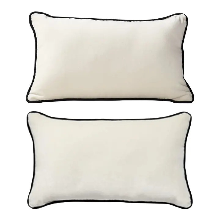 Pair of Brand New Discontinued Cb2 Bronte Velvet Lumbar Pillows - Outdoor Suitable | Chairish