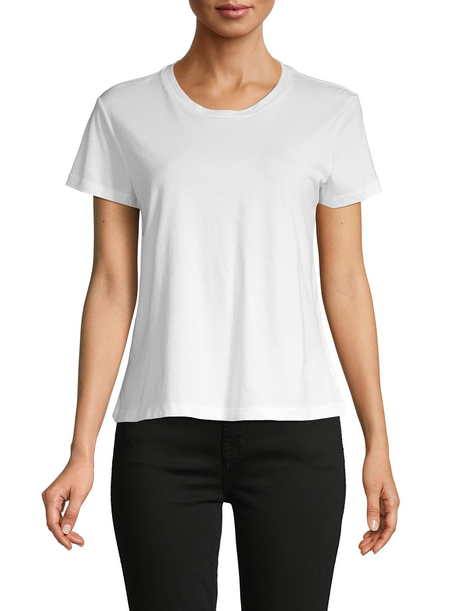 James Perse Women's Short Sleeve Cotton Tee - White - Size 4 (XL) | Saks Fifth Avenue OFF 5TH