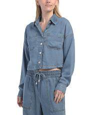 Long Sleeve Cropped Denim Top | TJ Maxx