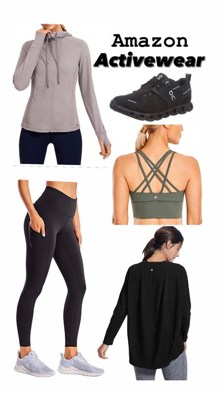 Amazon activewear 
Amazon workout clothes
Womens running shoes
Women’s sports bra
Long sleeve gym top
Pocket leggings
On cloud shows 

#LTKfit #LTKcurves #LTKtravel