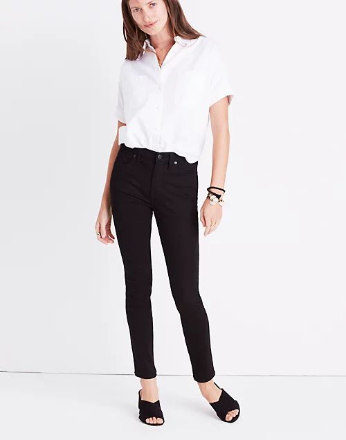 Taller 9" Mid-Rise Skinny Jeans in ISKO Stay Black™ | Madewell